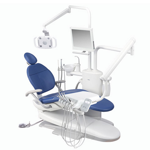 A-dec 300 dental light mounted on support center